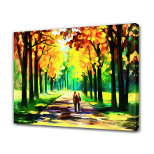 Un cuplu mergând în pădure, poster pe pânză, decor dormitor, peisaj sportiv, decor cameră birou, cadou, stil ramă, 08x12inch (20x30cm)