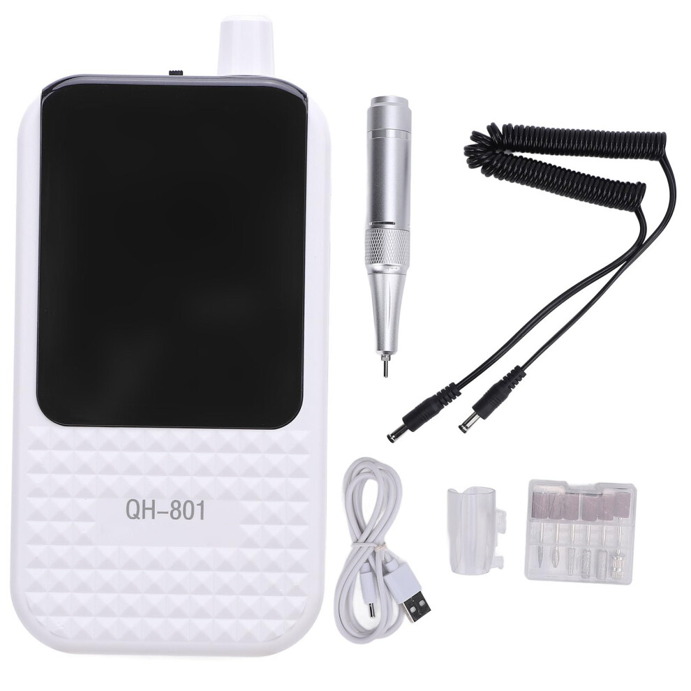 Cordless Electric Nail Drill 45000RPM Rechargeable Professional Manicure Pedicure Kit with 6 Bits