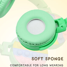 Căști Fidget Wireless Bluetooth, Căști Supraauriculare cu Formă de Bubble Pop, Compatibile cu iPhone și Android - Cyan-Cat