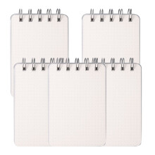 Conjunto de 5 blocos de notas portáteis com espiral solta, mini blocos de anotações simples (pontilhados)