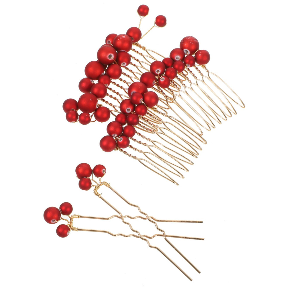 Unisex Elegant Bridal Hair Comb And U Shaped Hair Pin Set For Wedding Updos And Bridesmaid Styles