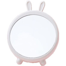Glattly Girls Desktop Makeup Mirror, Rabbit Mirror, Large Mirror in Student Dormitory, Portable Princess Dressing Mirror. Mirror 2109(White)
