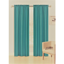 1 pc R64 Thermal Blackout Curtain Panel, Insulated Foam Backing, Lined, Top Rod Pocket, 63" Teal, Matte Finish, Room Décor