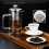Καφετιέρα French Press, 600ml, Διπλό τοίχωμα από ανοξείδωτο ατσάλι 304, Βοροπυριτικό γυαλί, 7
