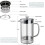 Καφετιέρα French Press, 600ml, Διπλό τοίχωμα από ανοξείδωτο ατσάλι 304, Βοροπυριτικό γυαλί, 8