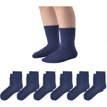 Seamless Socks for Girls Boys Thin Breathable School Uniform Socks Toddlers Cotton Crew Socks 3T-15 Years 6 Pack