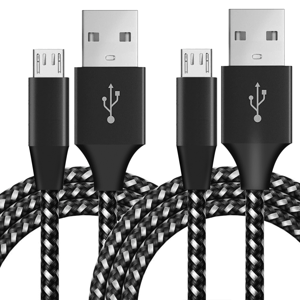 Micro Usb Cable 10Ft Android Charger Usb Cord Extension Braided 2 Pack For Phone Compatible With Samsung Windows Fast Charging Black 9004841959658