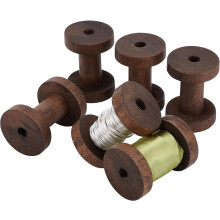 6pcs 2.3" DIY Wooden Spools for Wire, Sewing, Embroidery Thread, Arts & Crafts, compatible with sewing machines