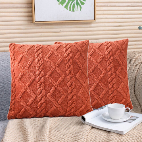 Conjunto de 2 almofadas decorativas Kafsov de 40x40 cm (15,74x15,74 polegadas) para casa e quarto, com zíper invisível e design moderno, na cor 2