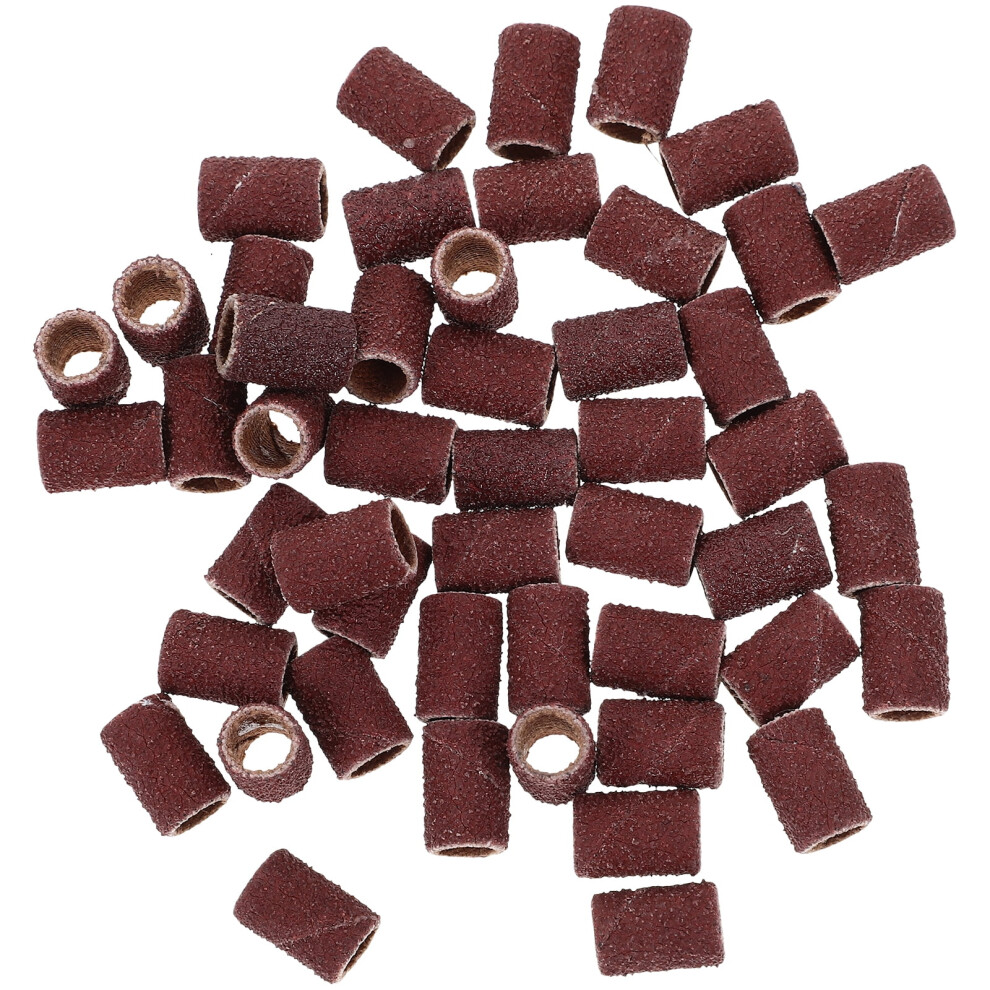 Red 3Pcs Mounted Cylindrical Grinding Heads Abrasive Sleeves Sanding Bands For Nail Drill Manicure Tools