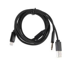 Lightning to 3.5mm + USB Charging Audio AUX Adapter Cable for compatible with iPhone compatible with iPad