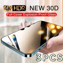 3 buc. Sticlă securizată 9D cu acoperire completă pentru compatibil cu iPhone 13 12 11 14 15Pro Max X XR7 8Plus - 2025 Folie de protecție pentru