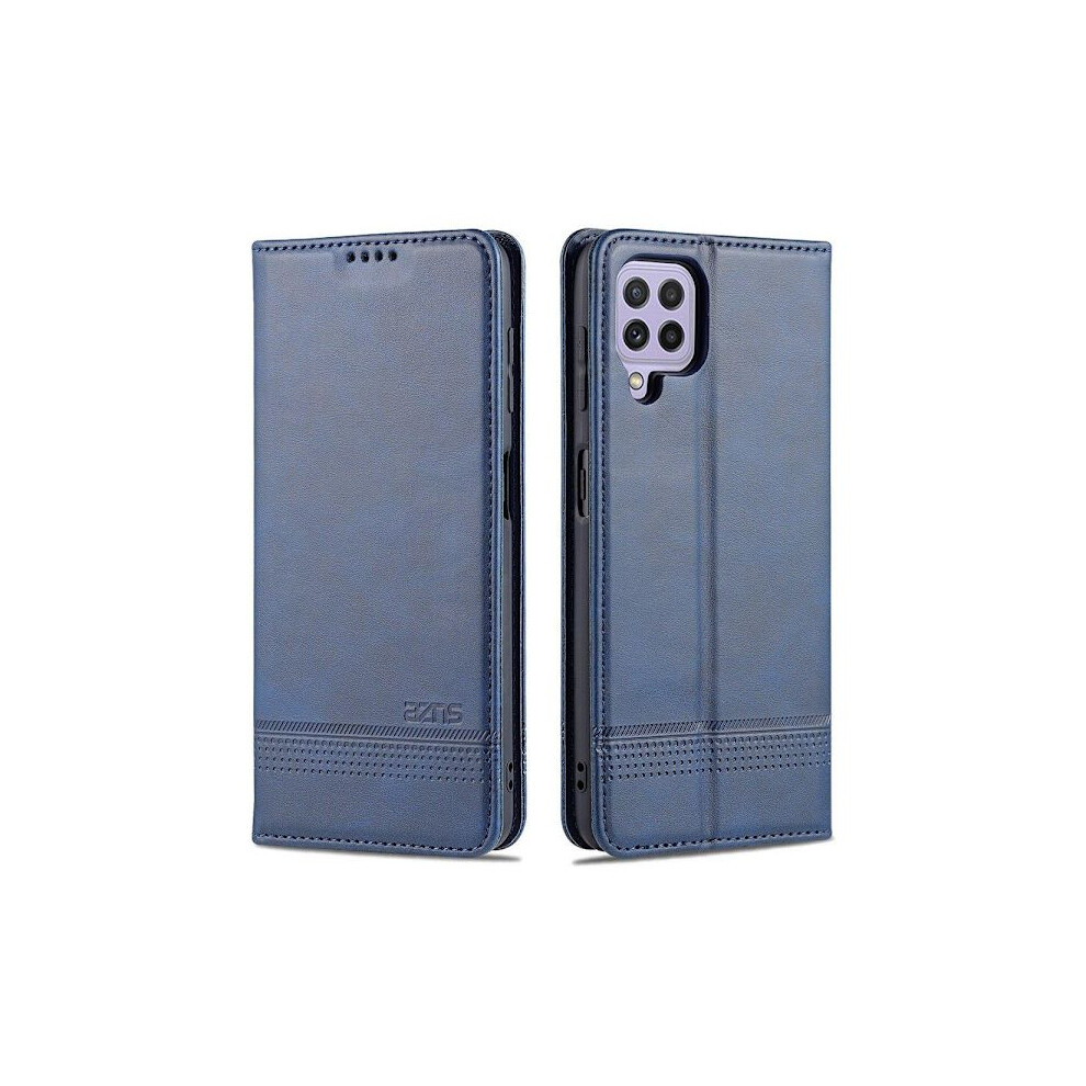 Compatible With Samsung Galaxy A22 4G - Well-Thought-Out Azns Wallet Case Blue 9340258874727