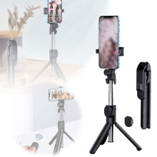 Asta per selfie integrata, strumento rotante per selfie, treppiede universale per video streaming live su dispositivi mobili, asta per selfie
