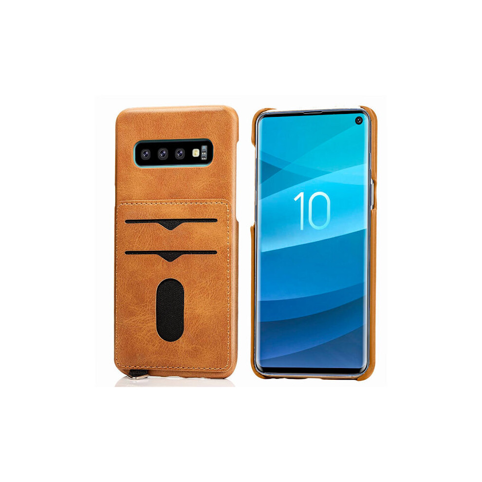 Case With Card Holder - Compatible With Samsung Galaxy S10 Light Brown 9340258874307