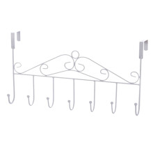 Freestyle Nok Over Door Hanger with 7 Hooks Metal Towel Hat Coat Hooks Hanging Storage Rack Overdoor Organizer - White