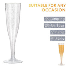Paquete de 12 copas de champán de plástico, vasos desechables de plástico transparente de 194 ml para brindar, ideales para cócteles, mimosas y