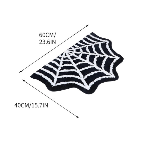 Χαλί πόρτας Lucky Halloween, Τρομακτικό & Χαριτωμένο Διασκεδαστικό Χαλί Δαπέδου με Ιστό 1
