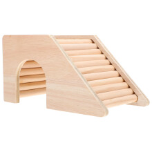 Casetta in legno per cincillà, cuccia per piccoli animali domestici, rifugio per criceti sulle scale.
