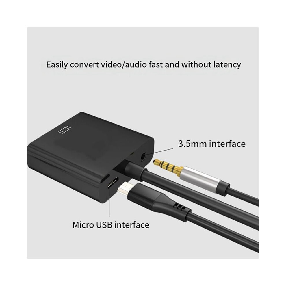 Hd 1080P -Compatible To Vga Converter With Audio Cable -Compatible To Vga Video Audio Cable For Laptop Projector 9423501321275