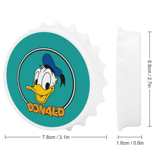 Μαγνητικό ανοιχτήρι μπουκαλιών Donald Duck με μαγνήτες ψυγείου, αυτοκόλλητο, μοναδική 1