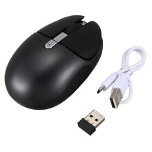 Ratón inalámbrico ergonómico, silencioso, mini ratón óptico portátil para juegos con receptor USB.