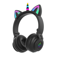 Casque Bluetooth licorne pour musique et jeux, tendance coréenne, oreilles de chat mignonnes, sans fil