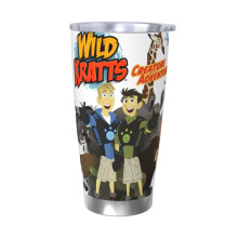 Wild Kratts 20oz Tumbler, Edelstahl-Vakuumisolierter Reisebecher, Thermobecher mit Deckel für unterwegs