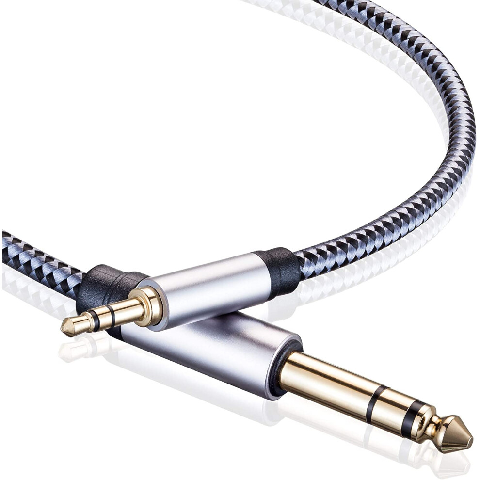 3.5Mm To 6.35Mm Stereo Audio Cable 10Ft, -Plated Terminal Color Zinc Alloy Housing 3.5Mm 1/8" Male Trs To Gold/Silver 9423501321251