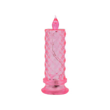 Vela sin llama con diseño de rosas, vela electrónica LED de proyección refractiva, compatible con decoración de luz nocturna, lámpara de
