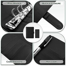 FOR2X A6 Classeur à pochettes pour espèces, carnet en PU pour la gestion du budget, classeur à pochettes, classeur d'épargne A
