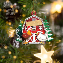 Weihnachtsbaumschmuck 2024, 2D-Acryl-Hängeornamente für Feiertage, Partys, Autodekoration und Heimdekoration