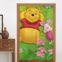 Piglet Door Curtain for Doorway, Pattern Print Blackout Privacy Window Curtain, Room Divider Curtain Tapestry Home Decor, 34" W X 56" L