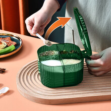 Winysin Kruidenpotten met meerdere vakken, kruidenbox met 4 vakken, combinatieset voor suikeropslag.