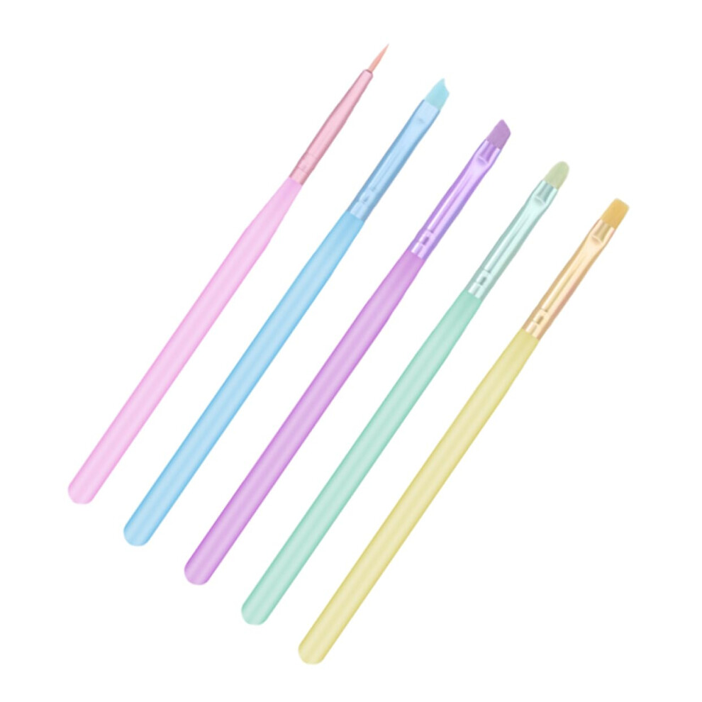 Nail Art Brushes Set 5pcs Gel Nail Art Pens for Manicure with Ergonomic Grip and Precision Control