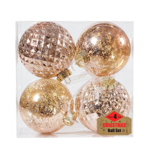 lulshou4pcs Christmas10CM Set Ball Broken Ball Plated Plastic Christmas Tree Decoration Pendant Christmas Balls