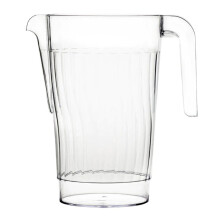 Jarra desechable de plástico transparente VeZee con asa, 48 oz: 2 unidades