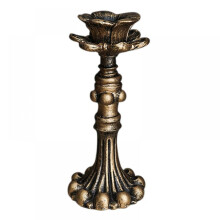 Retro Gold Pillar Candle Holders Antique Bronze Candlestick Home Decorations for Living Room, Dining Room Table