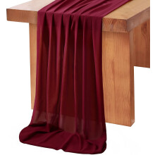Chiffon-Tischläufer, 74 x 305 cm, transparenter, romantischer Tischläufer für Hochzeiten, Geburtstage, Partys, Brautpartys und als Außendekoration