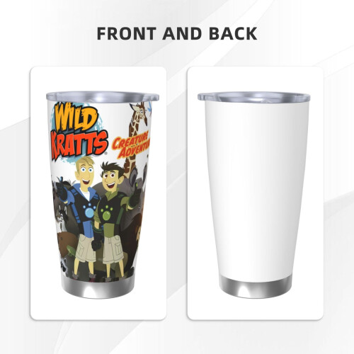 Ποτήρι Wild Kratts20oz, Κούπα ταξιδιού καφέ από ανοξείδωτο ατσάλι με μόνωση κενού, Κούπα 2