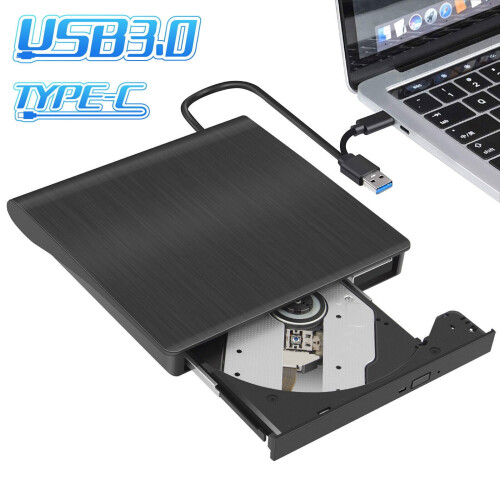 Λεπτή εξωτερική μονάδα CD DVD RW USB+Type-C Writer Burner Recorder για φορητό υπολογιστή 1