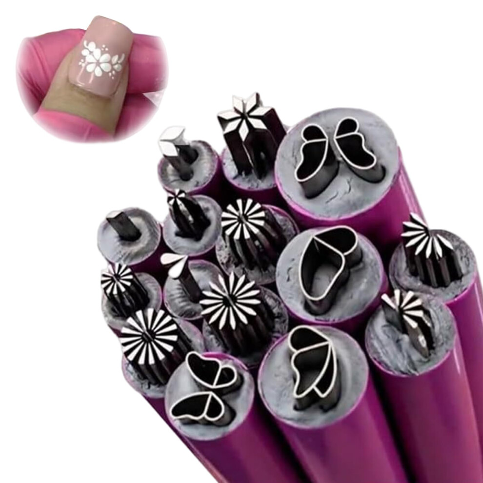 15PCS Nail Art Stamping Kit with Flower Designs and Dotting Tools for DIY SalonQuality Nails
