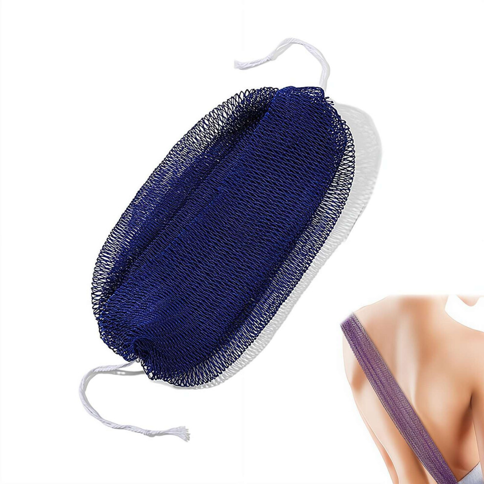 Blue Mesh Bath Pouf For Shower With Rich Lather, Gentle Exfoliating Body Sponge Loofah
