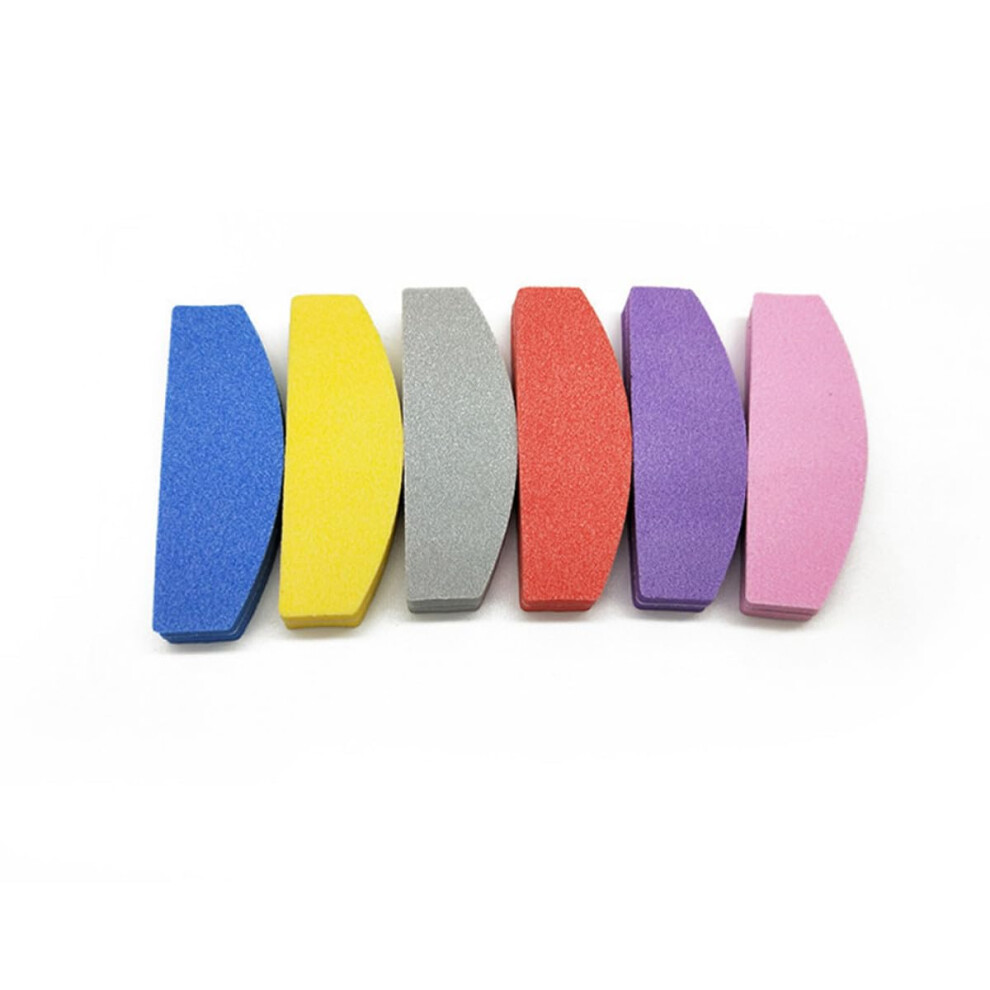 20PCS Mini Half Moon Sponge Nail Buffer and File DoubleSided Emery Board for Salon Manicure