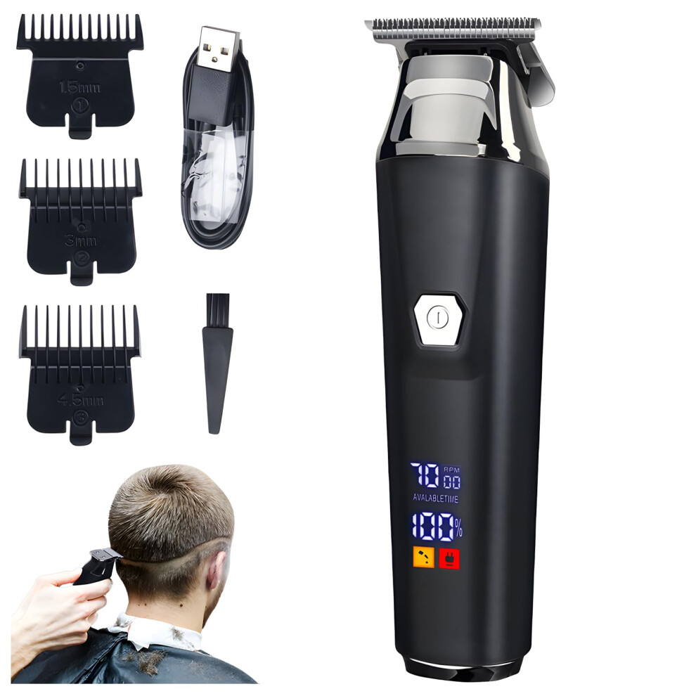 Electric Hair Clipper with Precision 0.1mm Blade, LED Display, USBC Beard Trimmer for Men