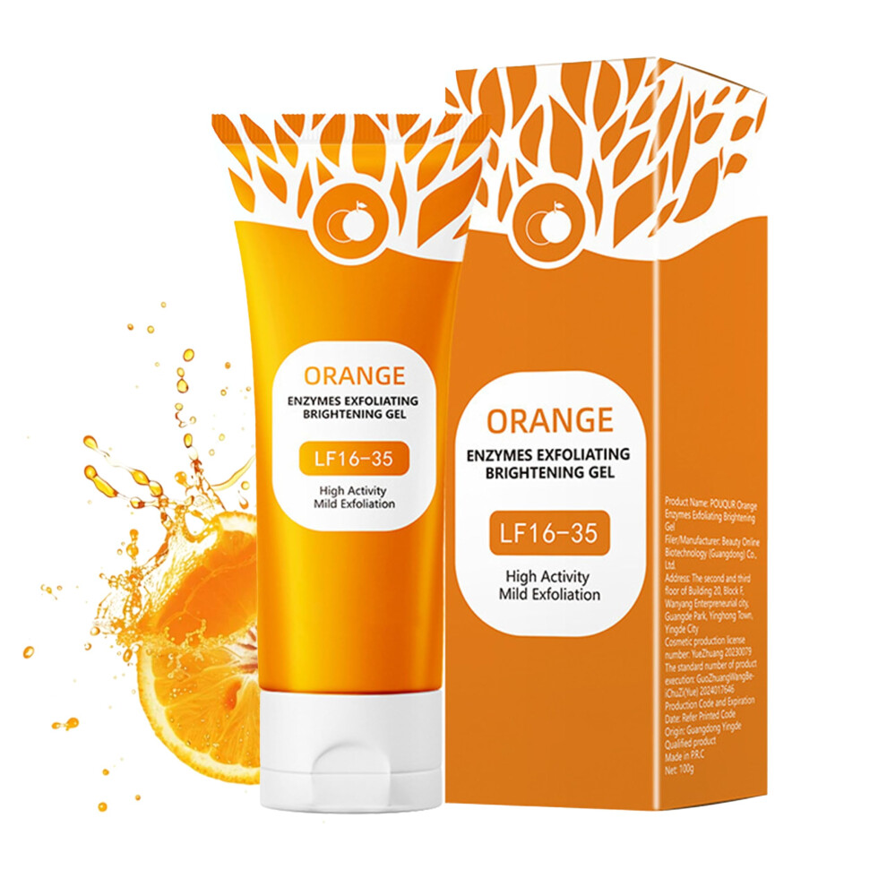 Orange 3 Pack Enzyme Exfoliating Gel Facial And Body Scrub For Deep Pore Cleansing And Blackhead Removal