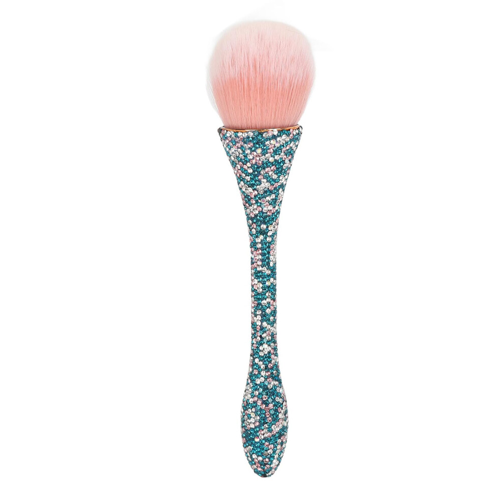 Blue Nail Dust Brush With Soft Nylon Bristles And Ergonomic Grip For Manicure And Nail Art Cleaning