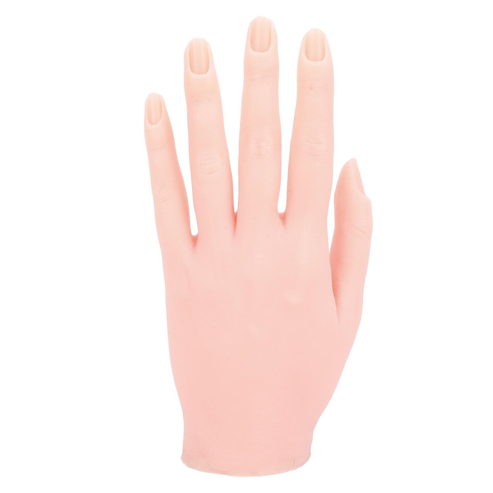 Practice Hand for Nails Silicone Mannequin Left Hand with Realistic Flexible Fingers and Reusable Nail Bed