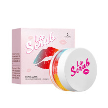 Gentle Lip Scrub and Exfoliator with Jojoba Oil and Shea Butter, TriColor Vegan Care