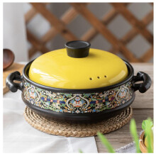 Large Ceramic Casserole Dish 3.2L with Lid, Heat Retaining Clay Cooking Pot for Stew and Soup